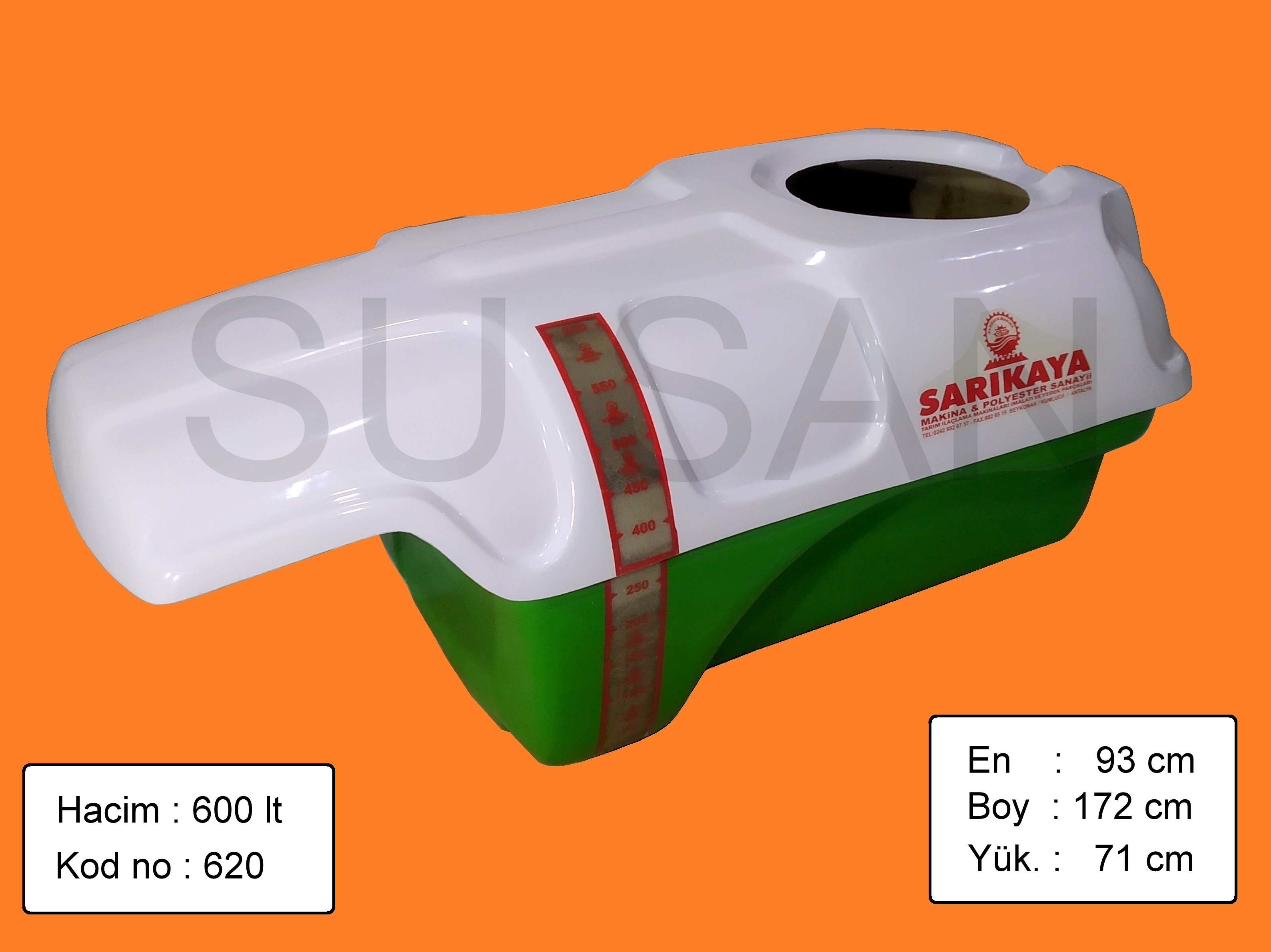 600 litrelik polyester depolar 620