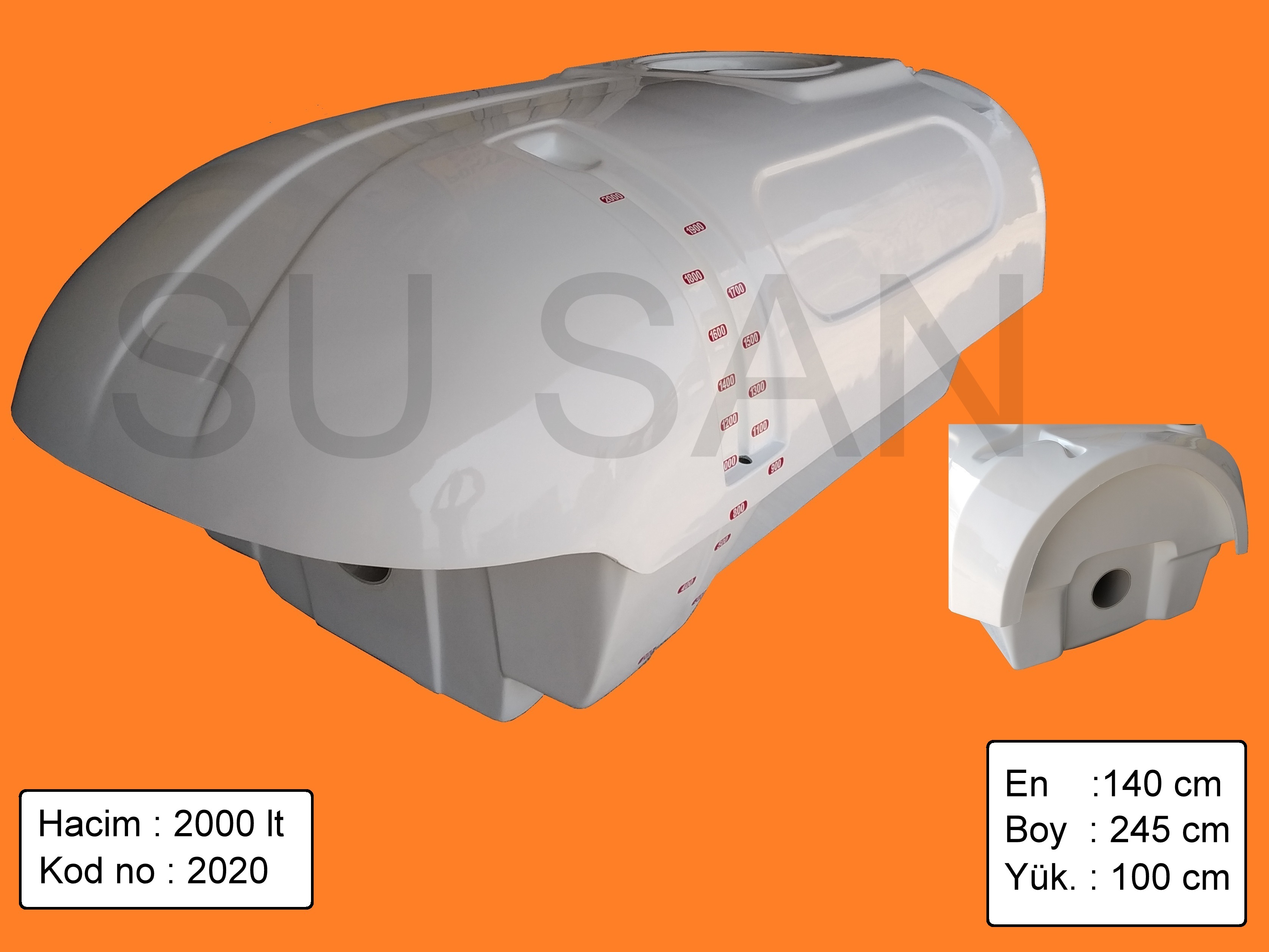 2000 Lt Polyester Su ve Zirai İlaç Deposu 2020