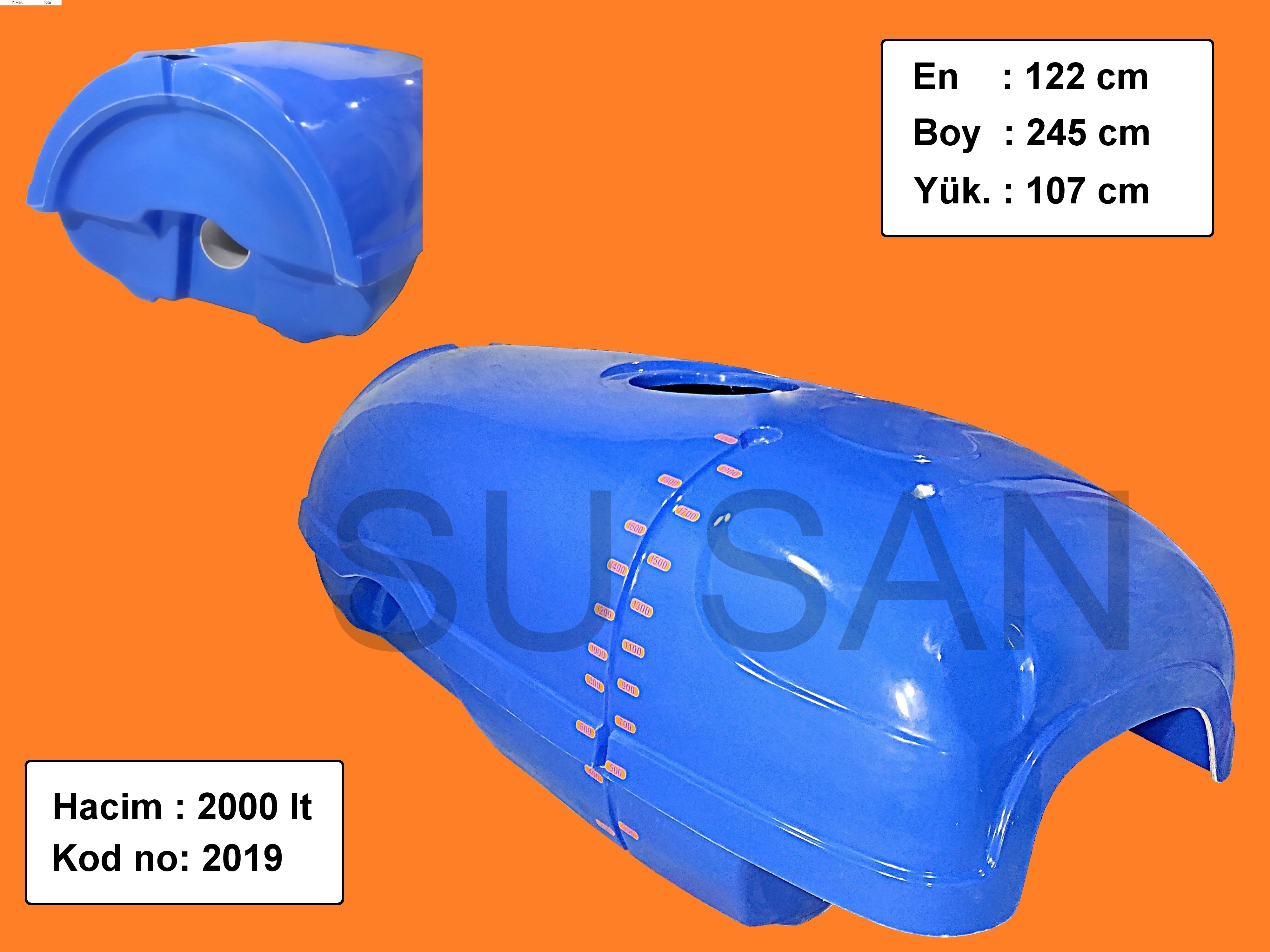 2000 Lt Polyester Su ve Zirai İlaç Deposu 2019